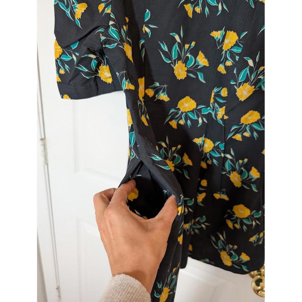 Free People Black‎ Adelle Floral Mini Dress Tunic Size XS - Picture 6 of 9